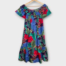 Hilo Hattie Dress LARGE 100% Cotton Pockets Resortcore Muʻumuʻus Hawaiian Luau