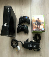 Microsoft Xbox 360 S 250GB Black PAL HDMI Wi‑Fi 2 Controllers + 7 Games