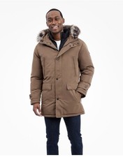 Michael Kors Men's Heavyweight Hooded Snorkel Parka Coat With Bib