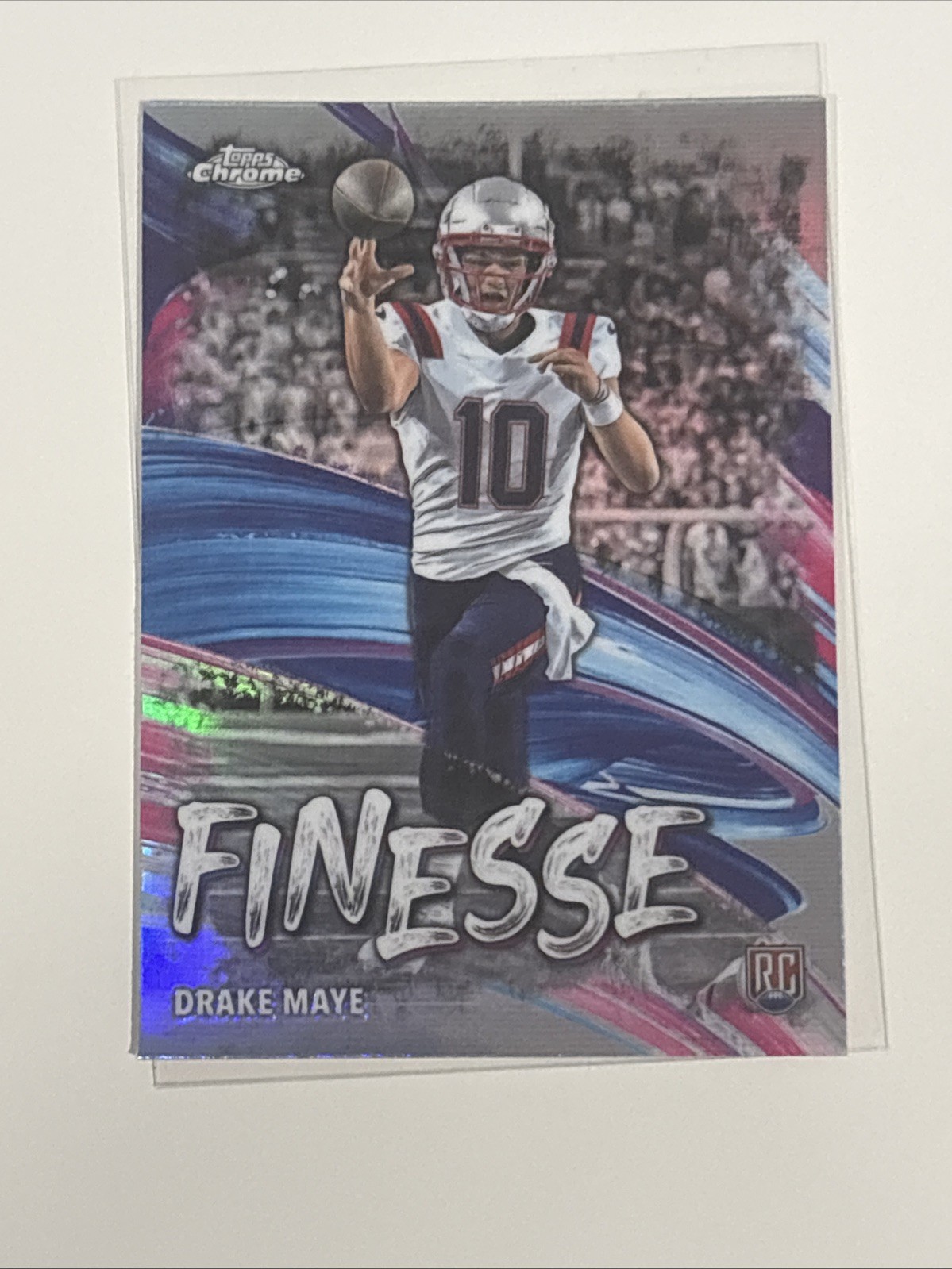 2024 Topps Chrome Drake Maye Finesse Silver Refractor RC, Pats 🏈🏈