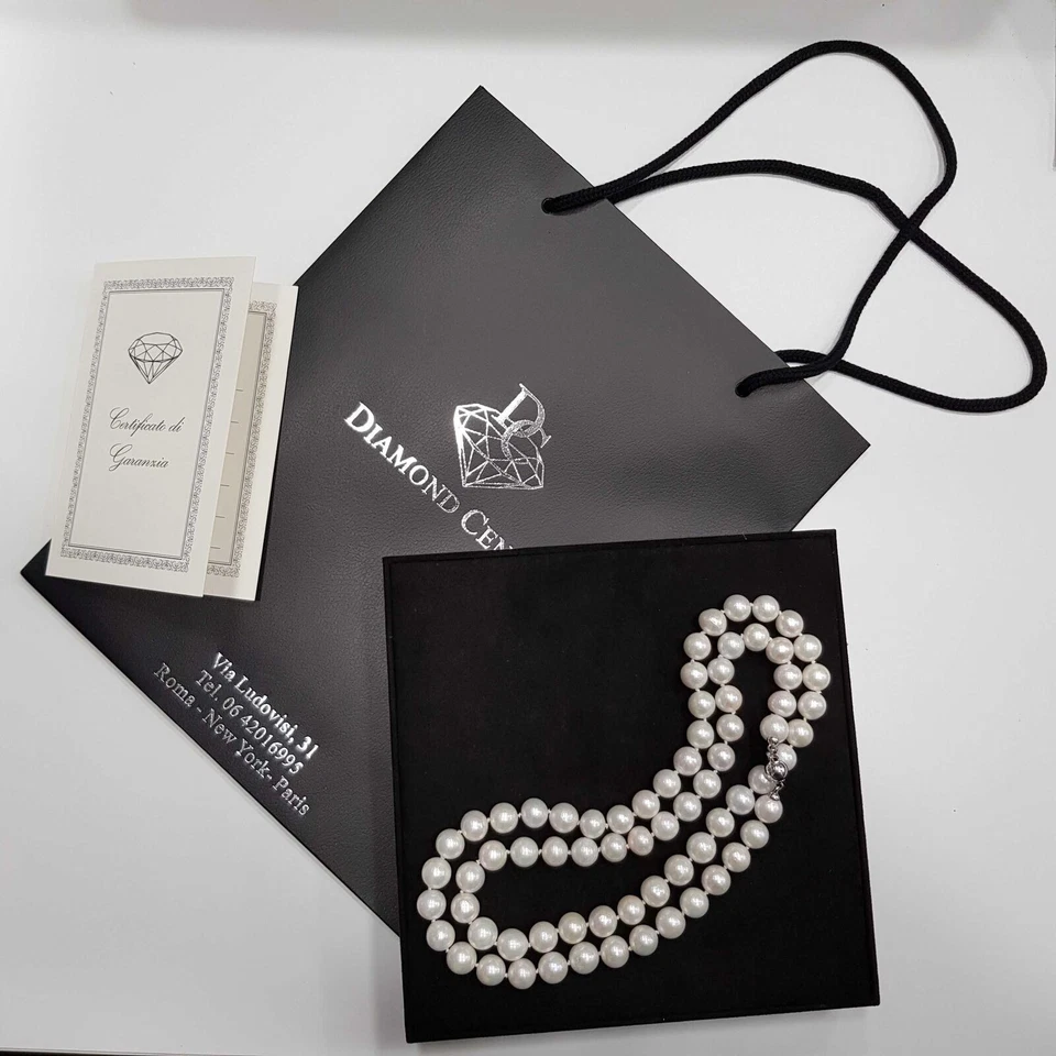 COLLANA PERLE AKOYA BIANCHE da 11 - 11.5 mm AA+ Lunghezza Selezionabile - Immagine 3 di 3