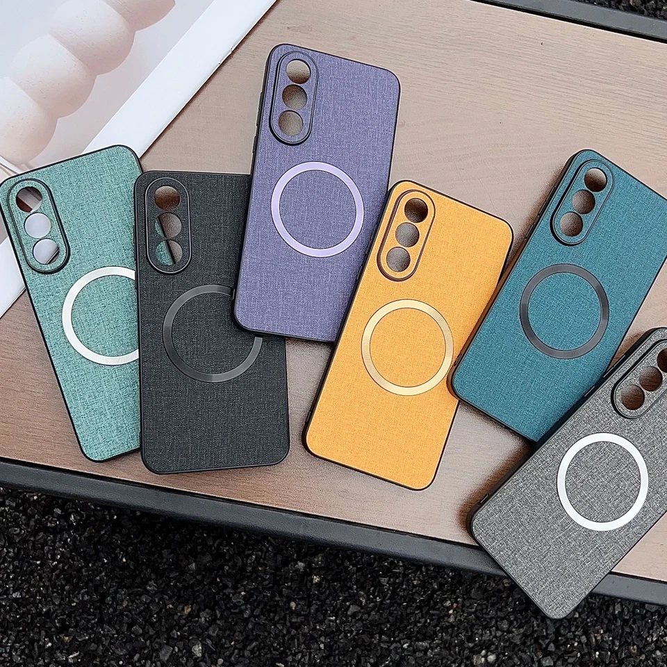 Funda protectora con estampado de tela suave anillo magnético a prueba de golpes para OnePlus Nord 5 Foto 2 de 4