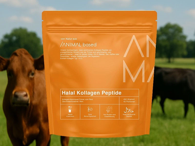 ANIMAL BASED SUPPLEMENTS Halal Kollagen Pulver 450g Hydrolysiertes Kollagen Typ 1 & 3 Geschmacksneutral