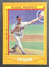 1988 Score #638 Tom Glavine Rookie Card. rookie card picture