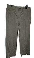 Womens Size 10 New York Co Khaki Pants. Wide Leg Buttoned With Pockets