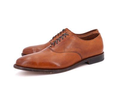 WORN 1x | $450 ALLEN EDMONDS 11 EEE WALNUT TAN OXFORD BALMORAL CARLYLE BOX