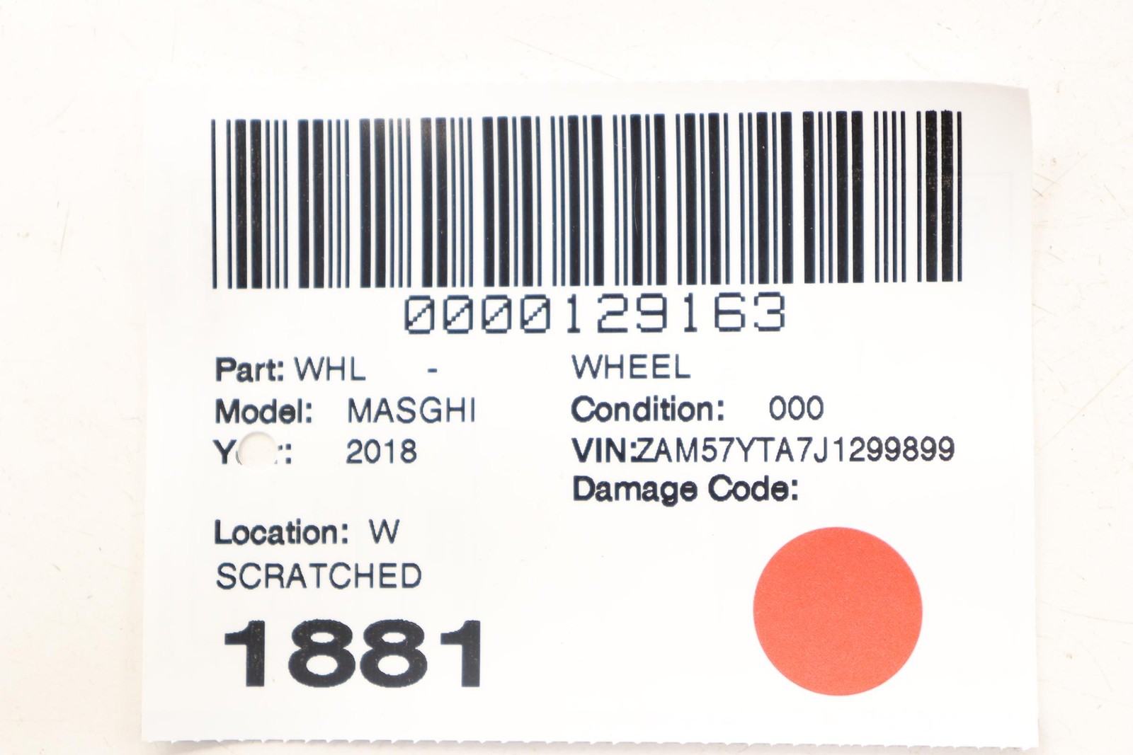 2014 - 2024 MASERATI GHIBLI S Q4 WHEEL RIM ALLOY 19X8.5J ET44 OEM 670016852