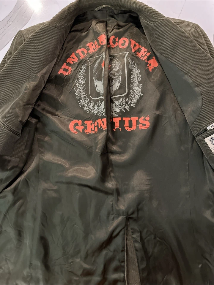 Juicy Couture вельвет 3 кнопки военного зеленый костюм/блейзер/спортивная куртка мужской 44 - Изображение 3 из 4