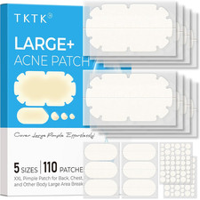 XXL Hydrocolloid Acne Patches, 110 Count, 5 Sizes for Body and Face