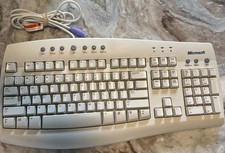 Vintage Microsoft Internet Keyboard RT9420 PS/2 Multimedia Keyboard Tested
