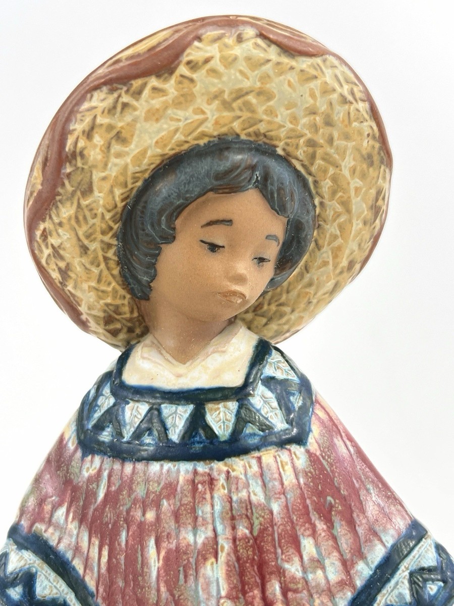 Lladro Gres Pedro 2141 Mexican Boy w Jug Sombrero Retired Spain | eBay
