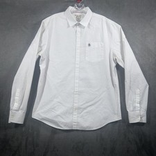 Penguin Munsingwear Heritage Slim Fit Shirt Mens L Polka Dot White Long Sleeve