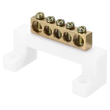 Terminal Ground Bar, 5 Positions Terminal Bus Bar, 8x12mm, White