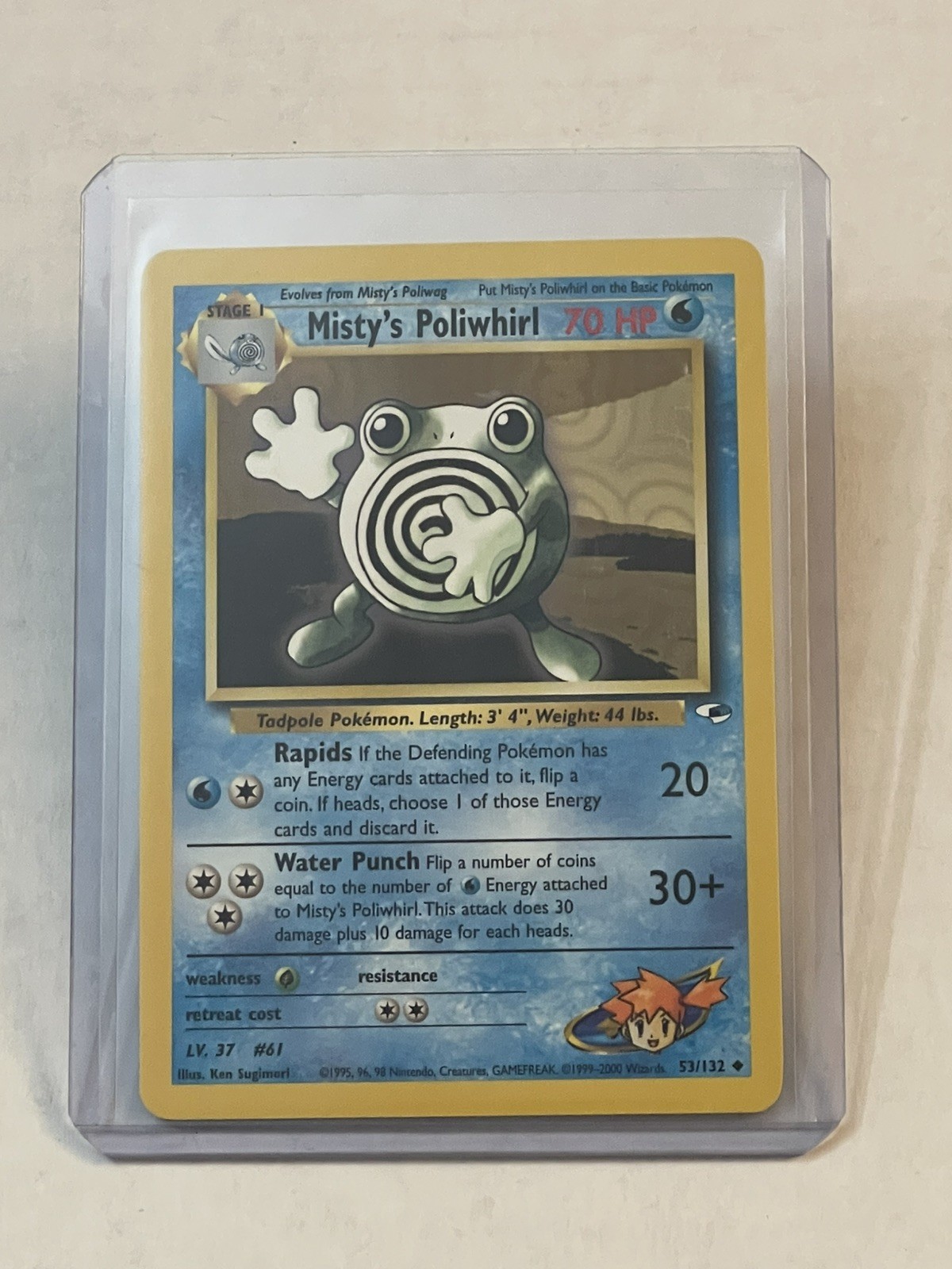 VTG Pokémon TCG Misty's Poliwhirl 53/132 Gym Heroes Non Holo Unlimited WOTC NM
