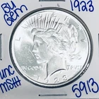 1923 BU UNCIRCULATED SILVER PEACE DOLLAR AUTHENTIC U.S. MINT FREE SHIPPING 5913