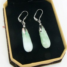 Jade-Ohrringe Damen Ohrhänger Edelstein Schmuck Tropfen Geschenk Bailysbeads®