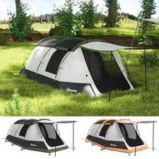 Family Tunnel Tent with Bedroom, Living Room and Porch for 3-4 Man