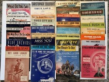 Cool Vintage Sheet Music Lot Of 60 Pcs Of Music From 20  s 30  s 40  s 50  s 60  s