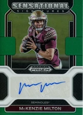 2022 Prizm Draft Picks McKenzie Milton Sensational Signatures Green Auto RC