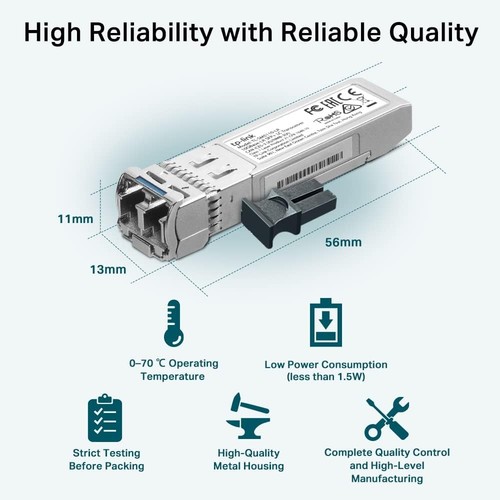 TP-Link 10GBase-LR SFP+ LC Transceiver, Supports Digital Diagnostic Monitoring ( - Picture 5 of 6