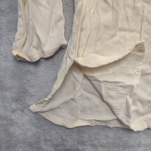 Vintage Eileen Fisher Flowy Textured Rayon Hippie Smock Tunic Top Large Ivory - Picture 4 of 10