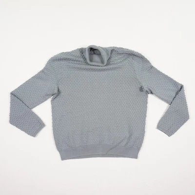 PETER HAHN Damen Pullover Gr. 38 Blau Baumwolle Rollkragen Feinstrick Struktur - Bild 1 von 4