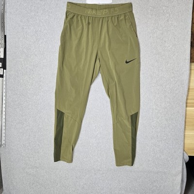 Nike Pro Men Pants M Olive Activewear Jogger Dri-Fit Flex Vent Max Training
