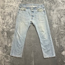 Vintage Levi  s 501 XX Distressed Straight Jeans Men  s Sz 36x30 Light Blue Denim