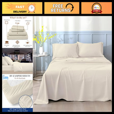 RV Short King Sheet Set 72x75 - 100 Egyptian Cotton, 600TC, Deep Pocket, Soft