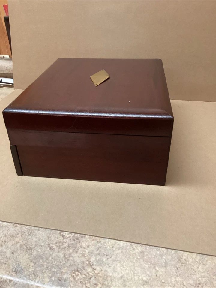 "Caja de cubiertos vintage Rogers con cerradura de cajón y llave 11,5""x5"" x9,5""" Foto 3 de 4