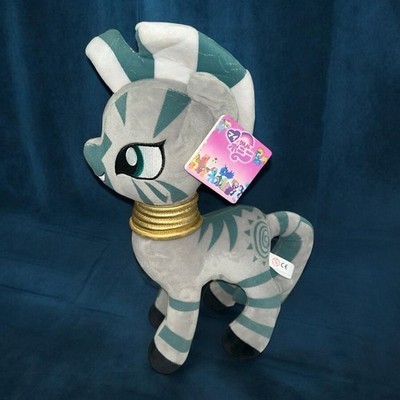 My Little Pony Zecora Plush Zebra MLP G4 Gray Teal Gold Collar NWT Japanese Tag