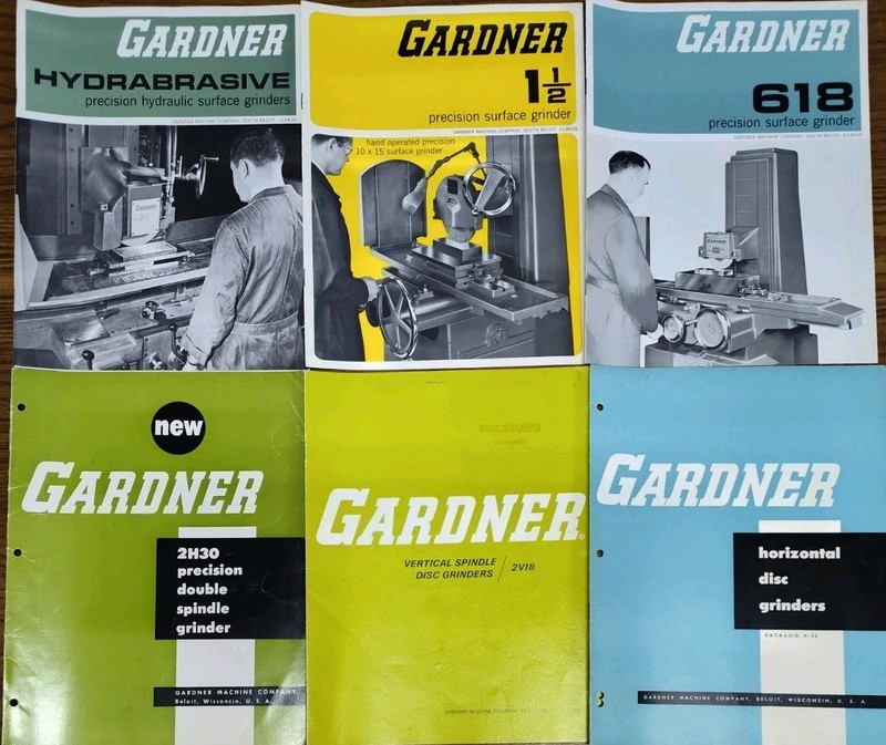 Gardner Machine Co., WI Precision Grinder Brochure Bulletins Catalog Lot       