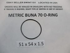 51mm ID x 54mm OD x 1.5mm thick O-ring. Buna-70. Quan 1.