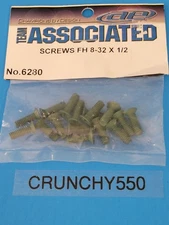 Team Associated RC10 6280 Screws (16) FH 8-32 x 1/2 Green RC Part
