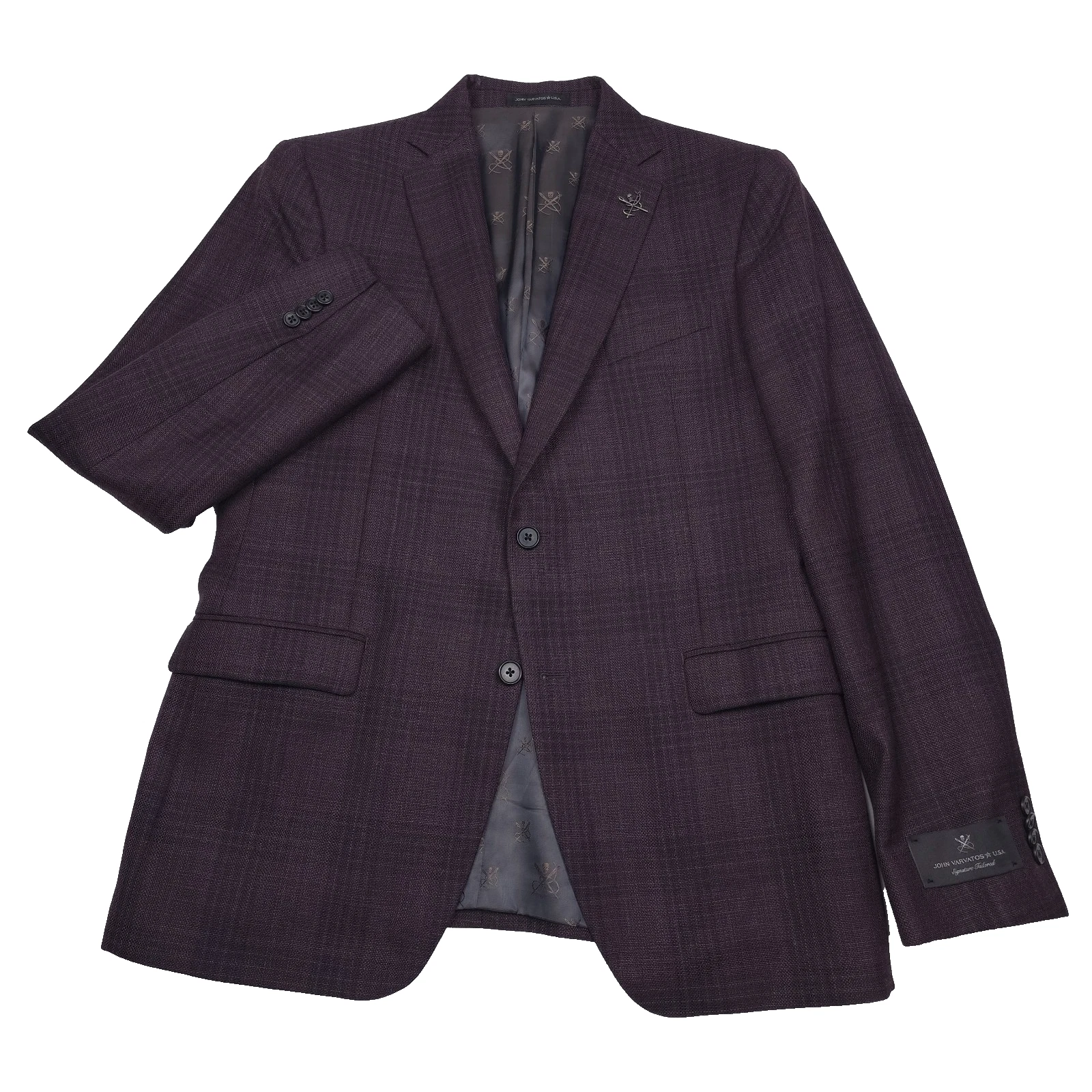 John Varvatos Sport Coat Men's 42R Purple Red Plaid Wool Blend Blazer Jacket
Opens in a new window o