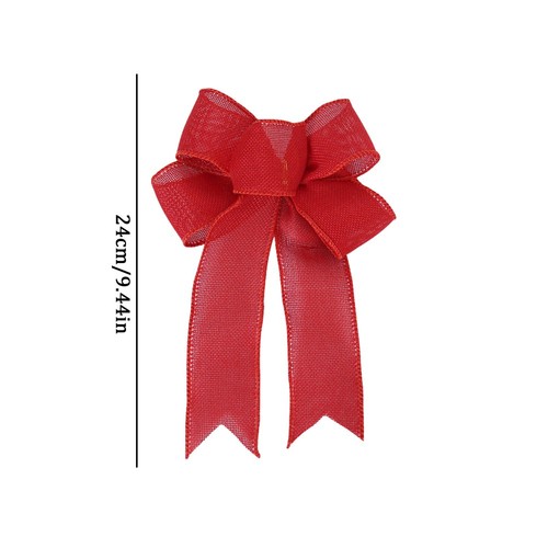 6PCS Large Christmas Bows Red Xmas Wreath Ribbon Bows Tree Bows Home Decorations - Picture 2 of 8