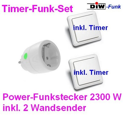 SPARSET 2x8800-2300:2x FUNK-Wandsender mit Count-Down-Timer +1x2300W Funkstecker