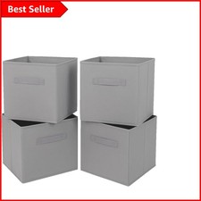 Versatile 25cm Grey Storage Boxes - Pack of 4 for Stylish Organization