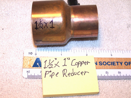 Qty. One, 1-1/2" x 1" Coupling Reducer CXC COPPER PIPE FITTING