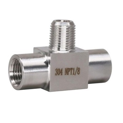 1/8 NPT tee pipe female × male × female thread 3 ways T pipe FMF-NPT1/8