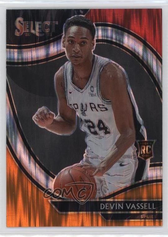 2020-21 Panini Select Courtside Red White Orange Flash Prizm Devin Vassell 00rs