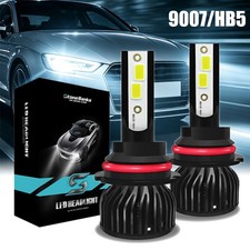 9007 Led Headlight Bulb Bright White 6000k High Low Beam Halogen Replace 2pcs