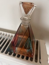 Large New Vintage Italian Lavorazione Murano Glass Perfume /Scent Bottle + Label