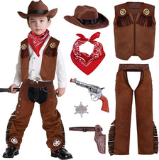Halloween Cowboy Hat Costume for Boys, Kids Western Costume, Cowboy Outfit Set f