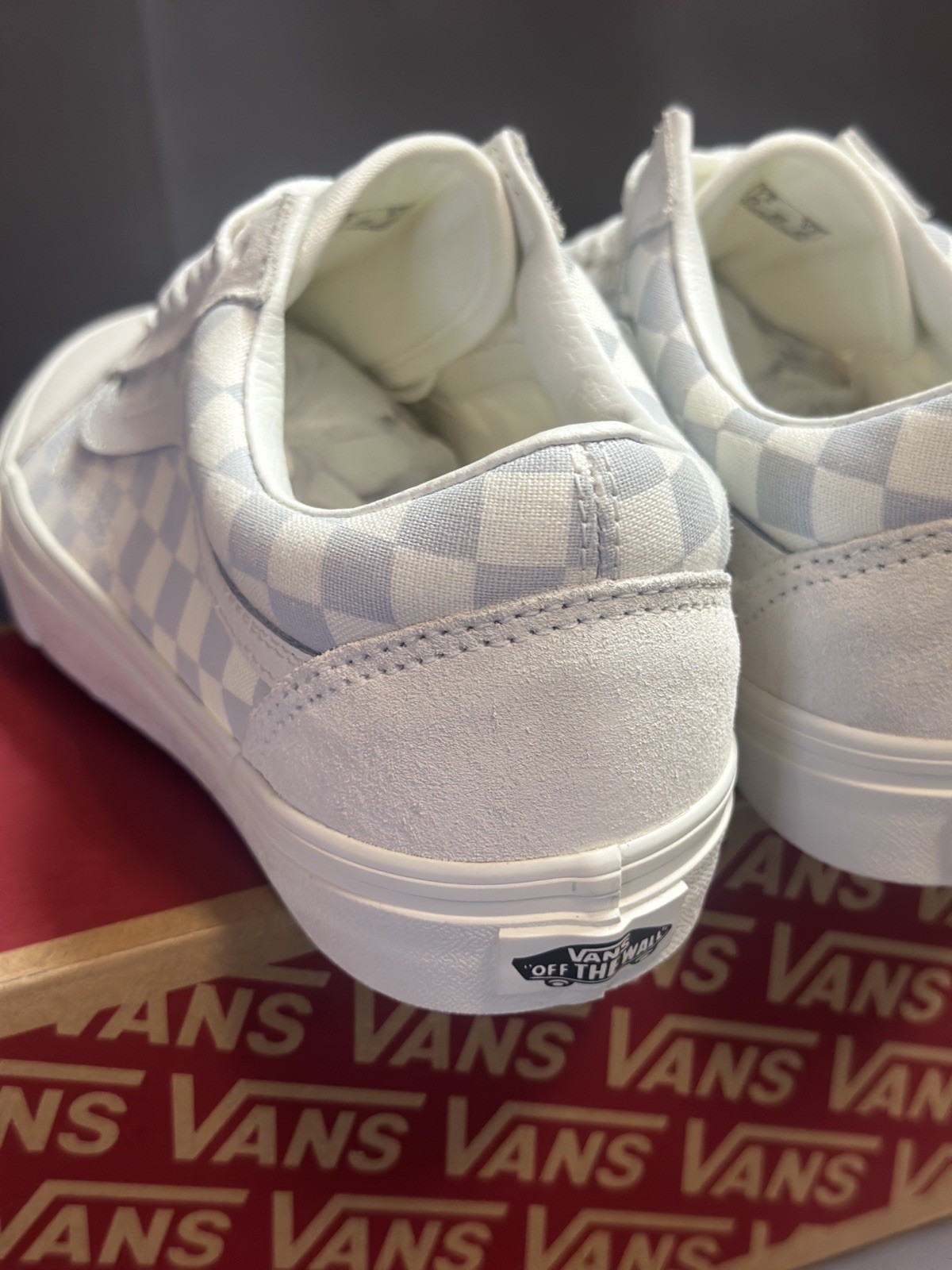 New VANS Old Skool Checkerboard Gray/Marshmallow Shoes - Men’s 7.5 / Women’s 9 thumbnail 10