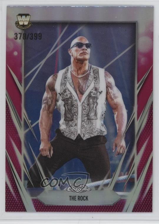2026 Topps Chrome WWE Magenta Refractor 378/399 The Rock #1 12fl