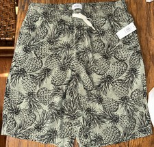 NWT Old Navy Boys Twill Jogger Shorts Green Pineapple Size XL, 14-16
