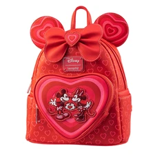 Loungefly Disney Mickey & Minnie Mouse Heart Ears Red Mini Backpack