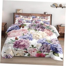 Size Comforter Set with Pillowcase, Painting Floral Rose Flower Twin Multi 2