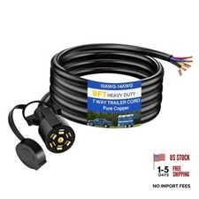 8 Ft Heavy Duty 7 Way Trailer Cord Pure Copper 7 Way Trailer Plug Inline Cord